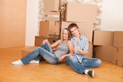 Charity donation items prepared during a Barnes house move
