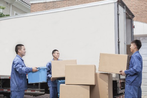 Office furniture and IT equipment being prepared for a Barnes relocation
