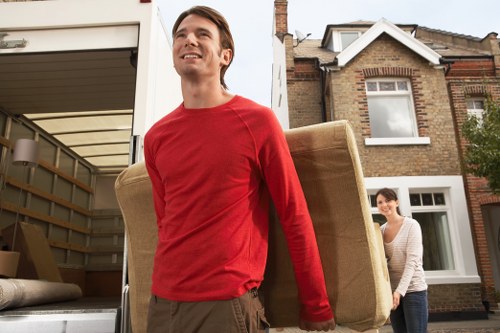 Trained staff preparing items for a Barnes man and van move