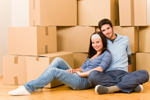 Wrapped furniture prepared for safe removals in Barnes