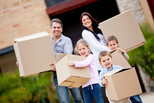 Business relocation support with boxes and office equipment in Barnes