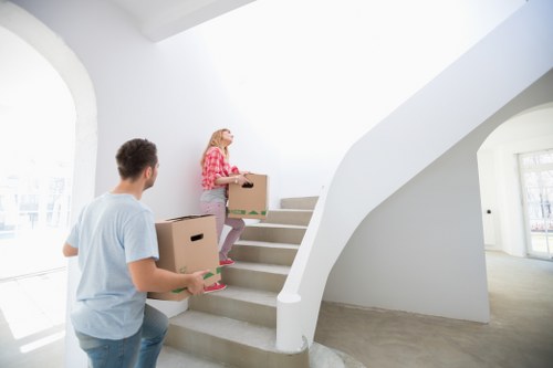 Organised household items packed securely for moving in Barnes