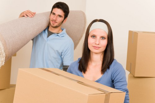 Local office movers transporting workplace furniture in Barnes