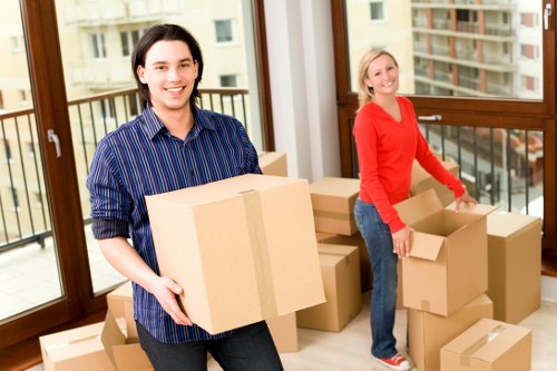 Local packing team organising boxes for a Barnes business move